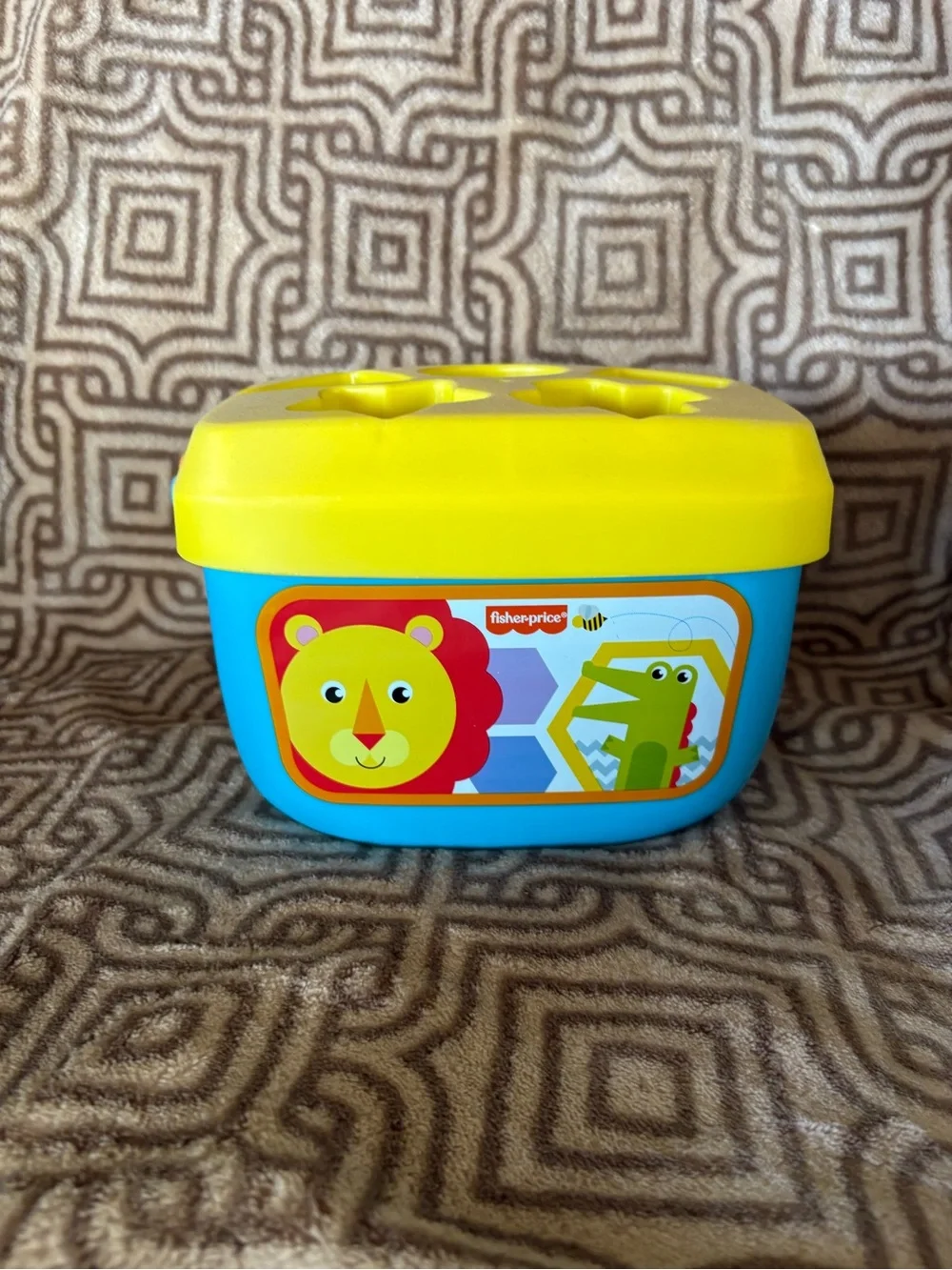 Fisher Price Baby’s First Blocks Shape Sorter Bucket 10 Blocks Toddler Toy